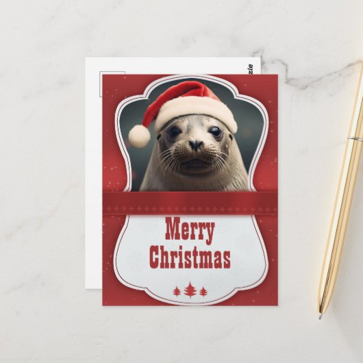 Weihnachts-Siegel Postkarte (Vorderseite/Rückseite Beispiel)