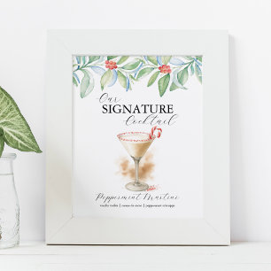 Weihnachts-Signature-Cocktailbar-Schilder Martini Poster