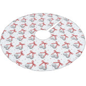 Weihnachts-Silber-Disco-Kugeln-Ornamente mit roter Polyester Weihnachtsbaumdecke (Schrägansicht)
