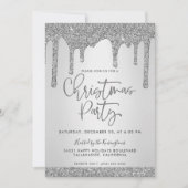 Weihnachts-Silber Driving Glitzer Weihnachts-Party Einladung (Vorderseite)