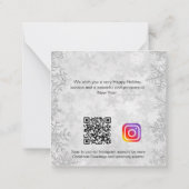 Weihnachts-Silber-Schnee-Geschäft QR Instagram Mitteilungskarte (Rückseite)