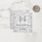Weihnachts-Silber-Schnee-Geschäft QR Instagram Mitteilungskarte (Vorderseite/Rückseite Beispiel)