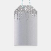 Weihnachts-Silberbäume Glitzer Tropfen Geschenkanhänger (Rückseite)