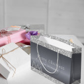 Weihnachts-Silberbäume Glitzer Tropfen Große Geschenktüte