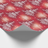 Weihnachts-Silberbäume Rot Geschenkpapier (Ecke)