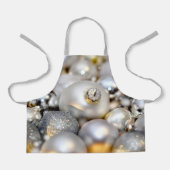 Weihnachts-Silberdekor Baubles Schürze (Vorderseite)