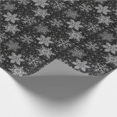 Weihnachts-Silberfunkel-Schneeflocken Geschenkpapier (Ecke)