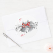 Weihnachts-Silberglocken-Geschenkpapier-Aufkleber Runder Aufkleber (Umschlag)