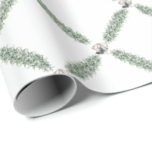 Weihnachts-Silberglocken-Girlande Geschenkpapier