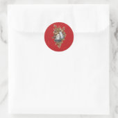 Weihnachts-Silberglocken Runder Aufkleber (Tasche)
