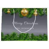 Weihnachts-Silbergoldverzierung Große Geschenktüte (Vorderseite)