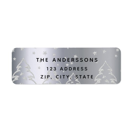Weihnachts-Silberwald-Rücksendeadresse (Vorne)