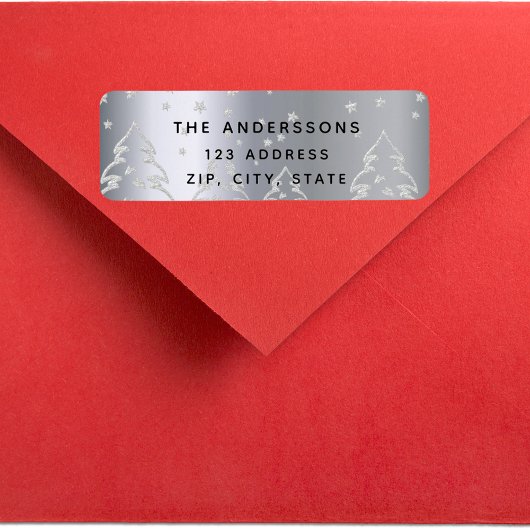 Weihnachts-Silberwald-Rücksendeadresse