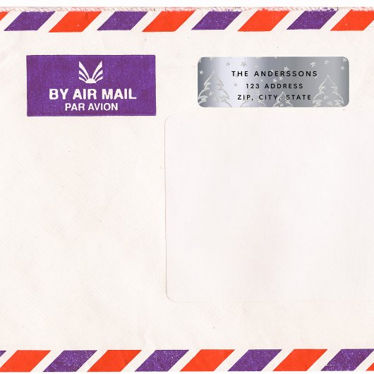 Weihnachts-Silberwald-Rücksendeadresse