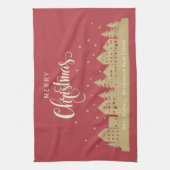Weihnachts-Silhouette | Benutzerdefiniertes Real A Geschirrtuch (Vertikal)
