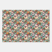Weihnachts-Silkie-Hühnchen-3-Blatt-Wohnung Geschenkpapier Set (Vorderseite)