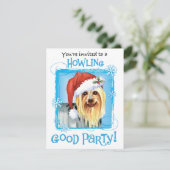Weihnachts-Silky-Terrier-Einladung Feiertagskarte (Stehend Vorderseite)
