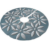 Weihnachts Silver Blume Muster Aquamariner Glitzer Polyester Weihnachtsbaumdecke (Schrägansicht)