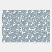 Weihnachts-Silver Holiday Rentier Geschenkpapier Set (Vorderseite)