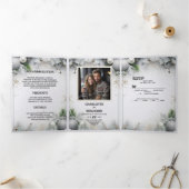 Weihnachts Silver Magic Winter Minimal Personalisi Dreifach Gefaltete Einladung (Innenseite)