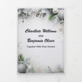 Weihnachts Silver Magic Winter Minimal Personalisi Dreifach Gefaltete Einladung (Cover)