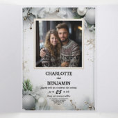 Weihnachts Silver Magic Winter Minimal Personalisi Dreifach Gefaltete Einladung (Innenseite Mitte)