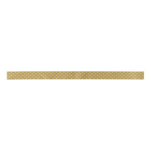 Weihnachts Silver Polka Dot Ribbon auf Gold Satinband (Vorderseite)