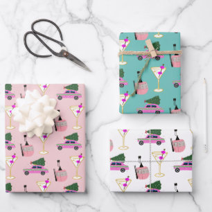 Weihnachts-Silvesterski-Party Geschenkpapier Set
