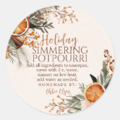 Weihnachts-Simmering-Potpourri-Geschenk Runder Aufkleber (Vorderseite)