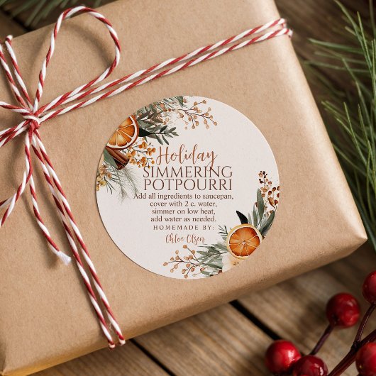 Weihnachts-Simmering-Potpourri-Geschenk Runder Aufkleber