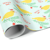 Weihnachts-Singkanarien-Muster Geschenkpapier (Rolleneckpunkt)