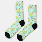 Weihnachts-Singkanarien-Muster Socken (Linkes Detail)