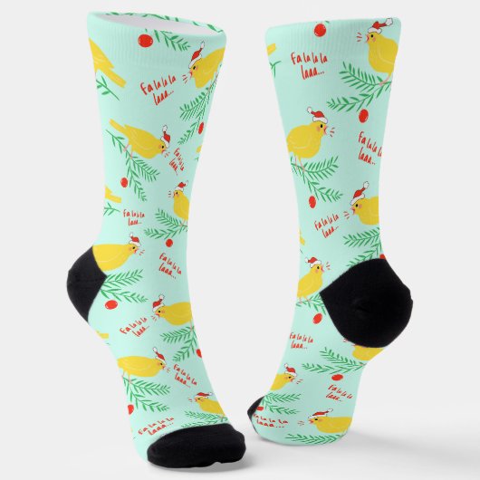 Weihnachts-Singkanarien-Muster Socken (Gewinkelt)