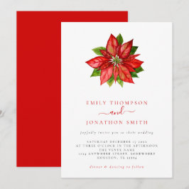 Weihnachts-Single Red Poinsettia Einladung