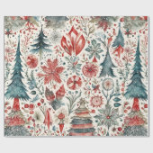 Weihnachts-Skandinavien-Design Geschenkpapier (Flach)