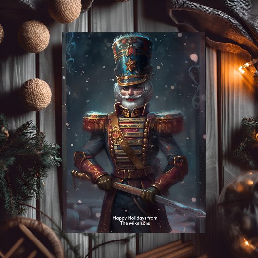 Weihnachts-Skandinavien Nutcracker Folklorekunst Feiertagskarte