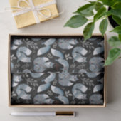 Weihnachts-Skandinavier Nordic Grau Fox auf Schwar Seidenpapier (Geschenk)