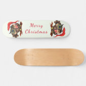 Weihnachts-Skateboard Baby Owl mit Geschenk Skateboard (Horizontal)