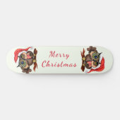 Weihnachts-Skateboard Baby Owl mit Geschenk Skateboard (Horizontal)
