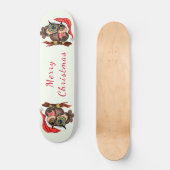 Weihnachts-Skateboard Baby Owl mit Geschenk Skateboard (Vorderseite)