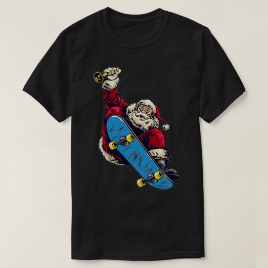 Weihnachts-Skateboard Santa 66 T-Shirt (Design vorne)