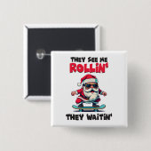 Weihnachts-Skateboard Santa Button (Vorne & Hinten)