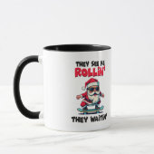 Weihnachts-Skateboard Santa Tasse (Links)