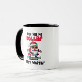 Weihnachts-Skateboard Santa Tasse (Vorderseite Links)