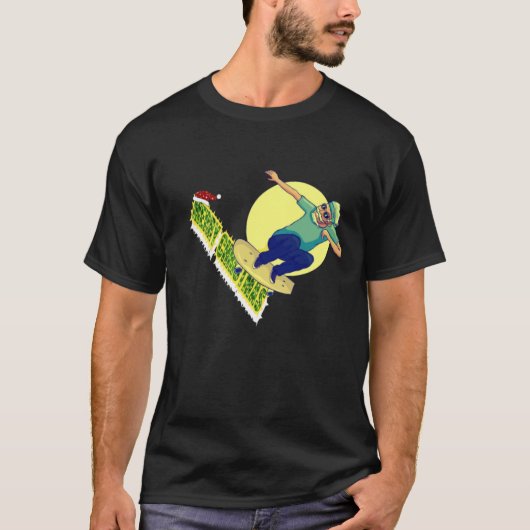 Weihnachts-Skateboarden Weihnachtsmann 2020 Klassi T-Shirt (Vorderseite)