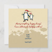 Weihnachts-Skaten Penguins Party Einladung (Rückseite)