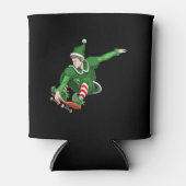 Weihnachts-Skater Elf Dosenkühler (Vorderseite)