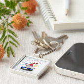 Weihnachts-Skater Gnome mit Geschenken Schlüsselan Schlüsselanhänger (Seite)