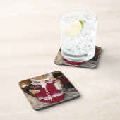 Weihnachts Skater Teddy Bear Collection. Getränkeuntersetzer (Rechte Seite)