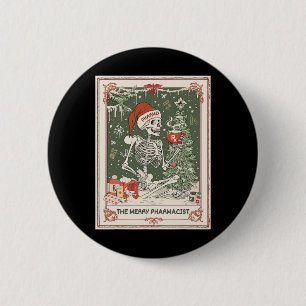 Weihnachts Skeleton Tarot Card Der Merke Apotheker Button